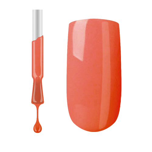A swatch of Claw Culture Professional Gel Polish in pink colour, alongside a brush  with the same shade of polish.