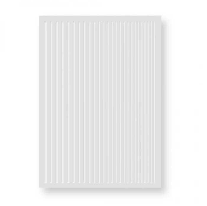 White metallic stripe on a white background