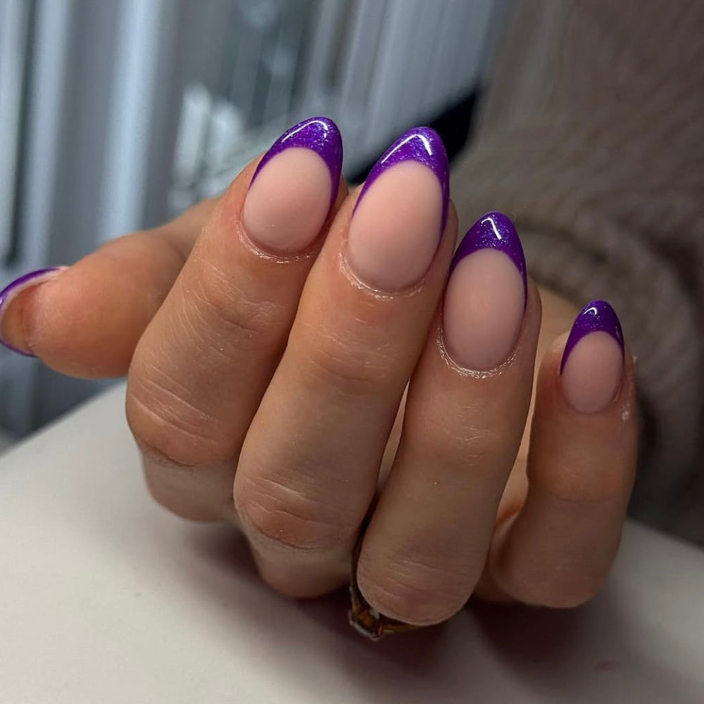 Purple French Manicure set 