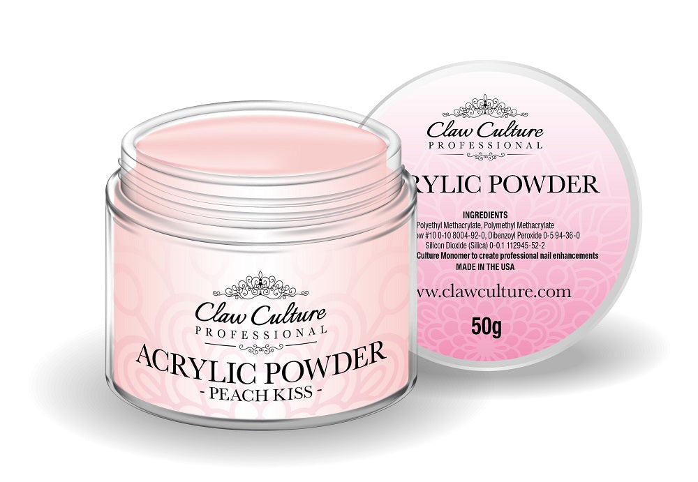 50g ACRYLIC POWDER - PEACH KISS BY CLAW CULTURE