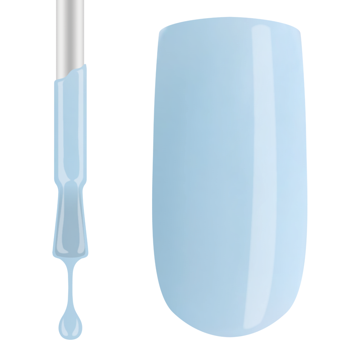 A bottle of Claw Culture professional gel polish in the color #037 BABY BLUE, alongside a swatch demonstrating the product's colour and texture.