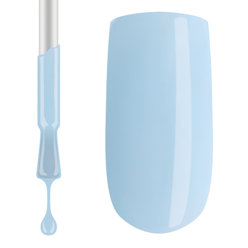 A bottle of Claw Culture professional gel polish in the color #037 BABY BLUE, alongside a swatch demonstrating the product's colour and texture.