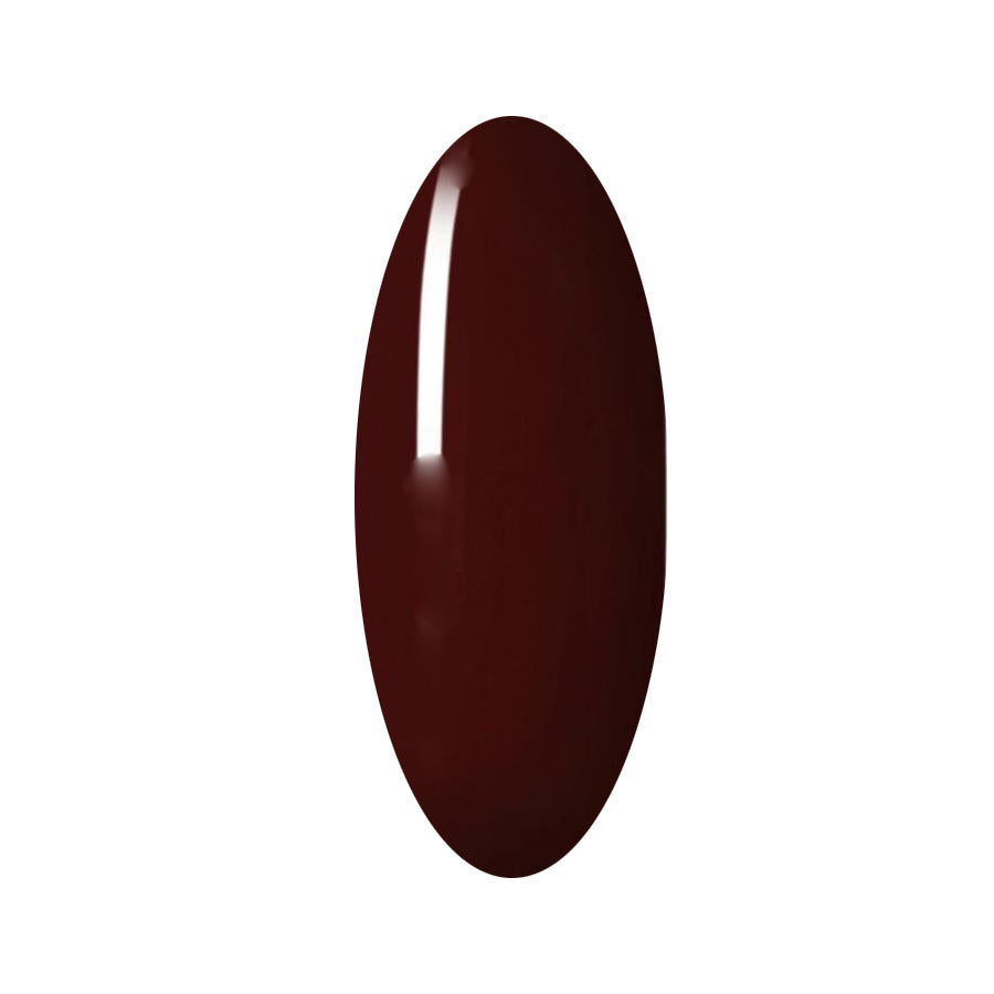 Swatch of a dark red gel polish 