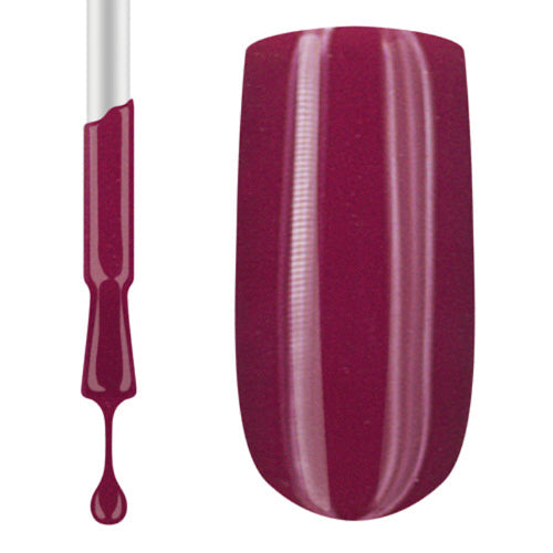 Maroon-colored nail polish with applicator on a white background