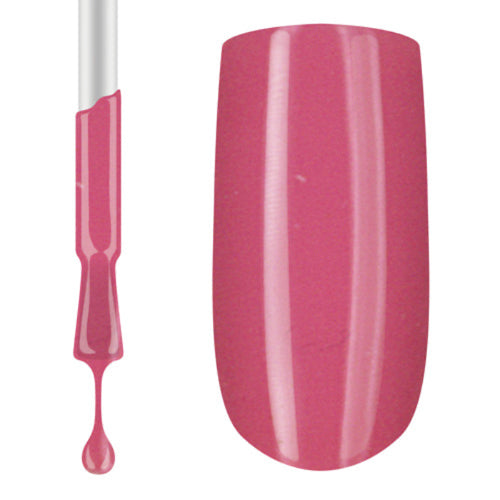 A swatch of pink gel nail polish from Claw Culture, showing the polish applied and a brush 