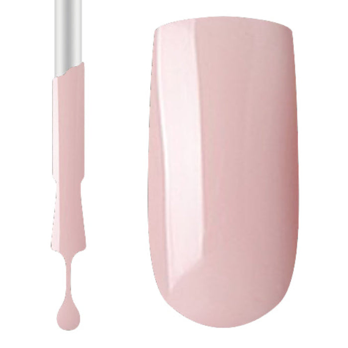 A swatch of Claw Culture Professional Gel Polish in a nude colour, alongside a brush  displaying the same colour.
