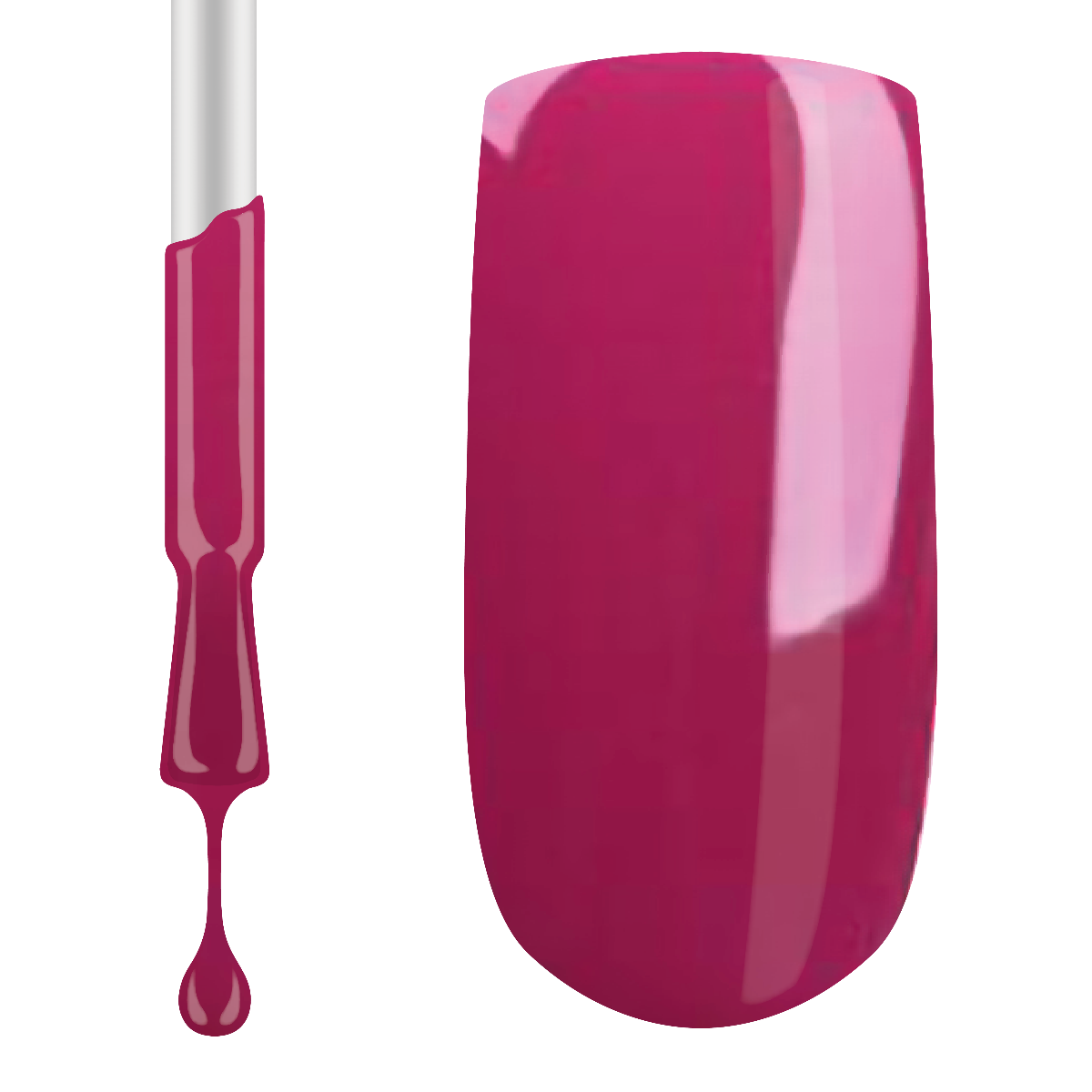 A swatch of a pink gel nail polish, showing the colour and texture of the polish.