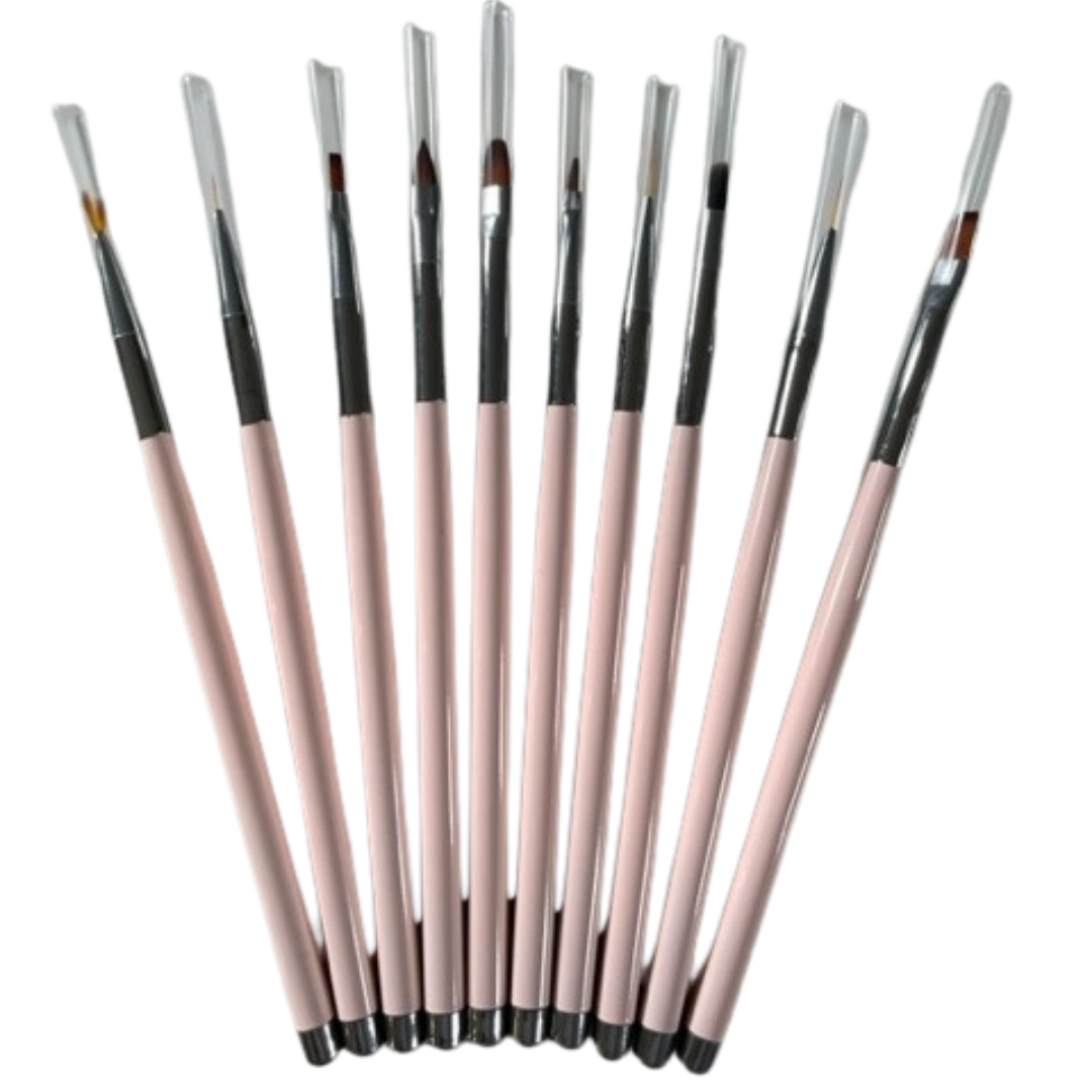 SET OF 10 NAIL ART BRUSHES BY CLAW CULTURE