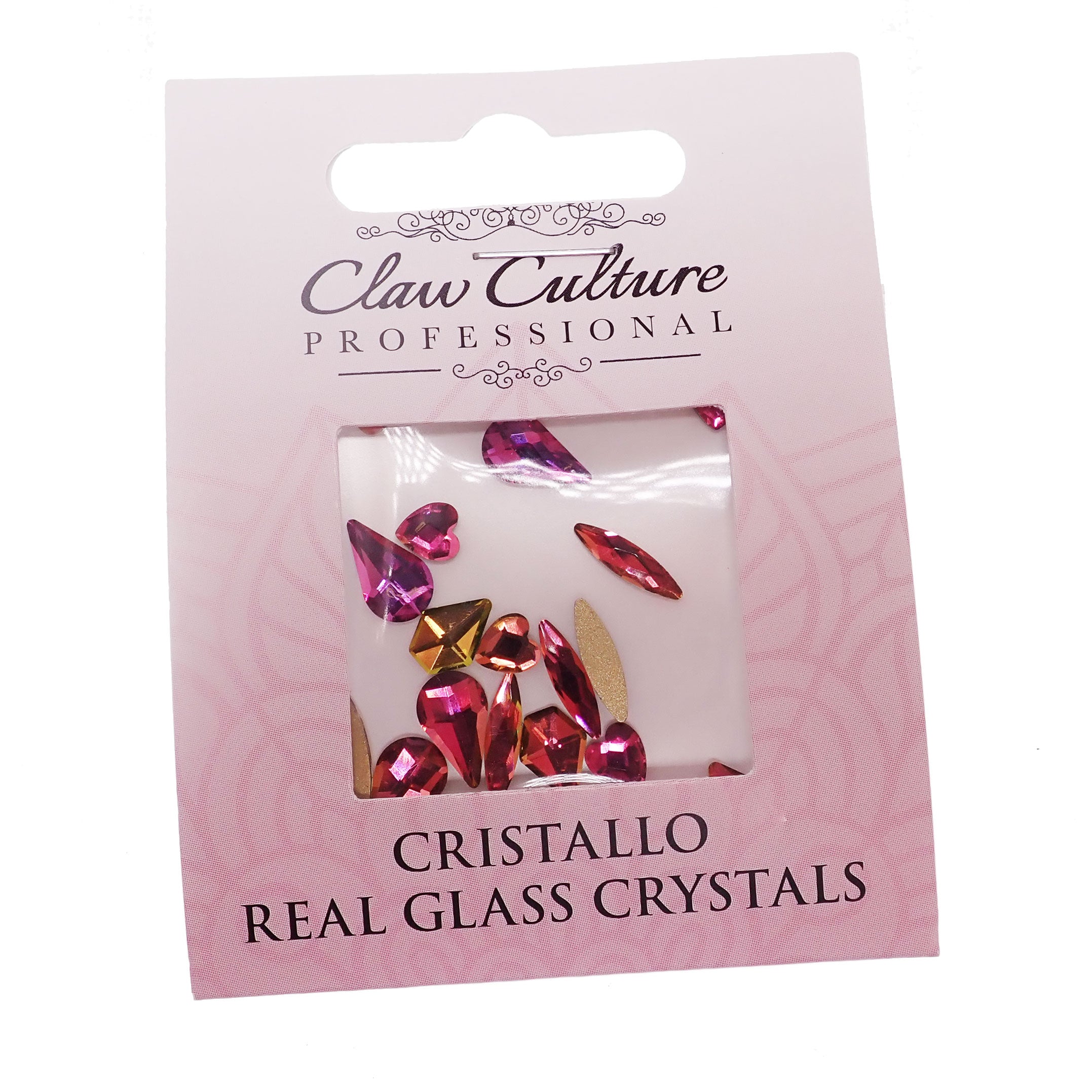 PINK RAINBOW MIXED SHAPE NAIL CRYSTALS BY CLAW CULTURE