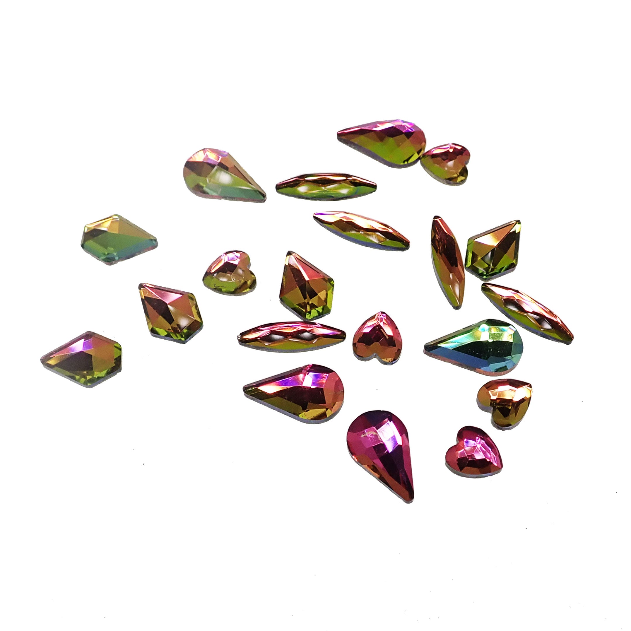 PINK RAINBOW MIXED SHAPE NAIL CRYSTALS BY CLAW CULTURE