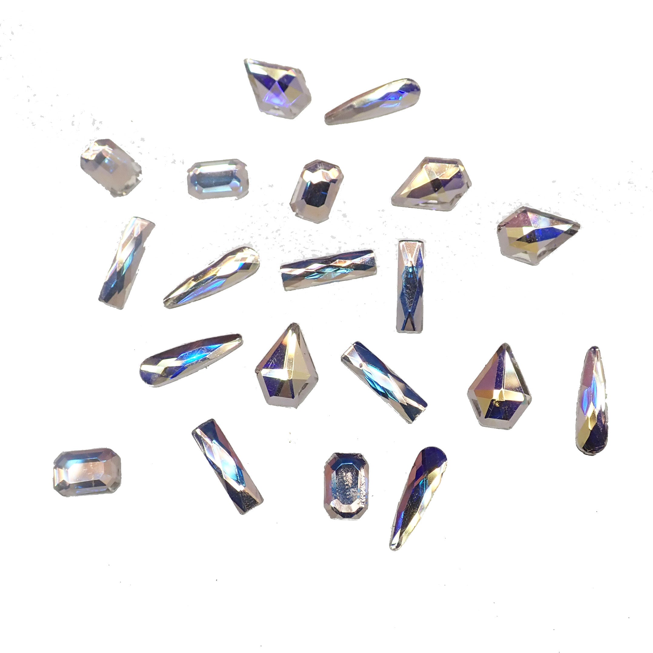 MOON WHITE MIXED SHAPE NAIL CRYSTALS BY CLAW CULTURE