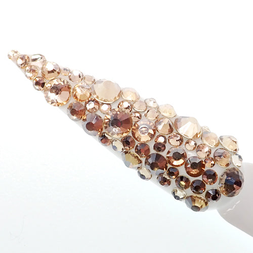 GENUINE ITALIAN CRISTALLO NAIL STONES – CHAMPAGNE BY CLAW CULTURE