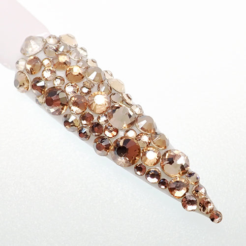 GENUINE ITALIAN CRISTALLO NAIL STONES – CHAMPAGNE BY CLAW CULTURE