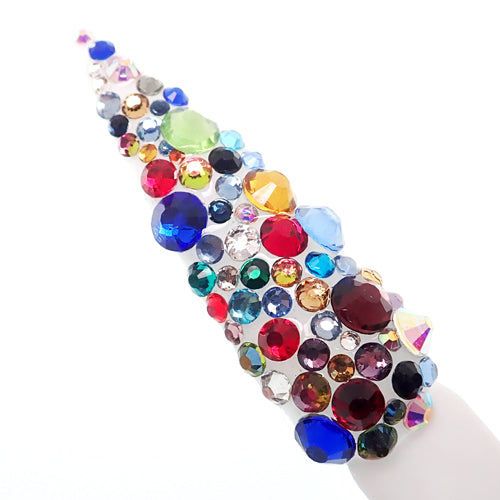 MULTI COLOUR GENUINE ITALIAN CRISTALLO NAIL STONES BY CLAW CULTURE