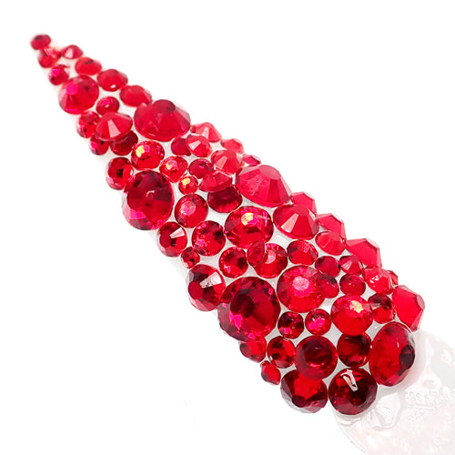 RED  GENUINE ITALIAN CRISTALLO NAIL STONES BY CLAW CULTURE