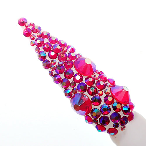 RED RAINBOW GENUINE ITALIAN CRISTALLO NAIL STONES BY CLAW CULTURE