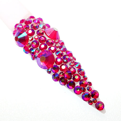 RED RAINBOW GENUINE ITALIAN CRISTALLO NAIL STONES BY CLAW CULTURE